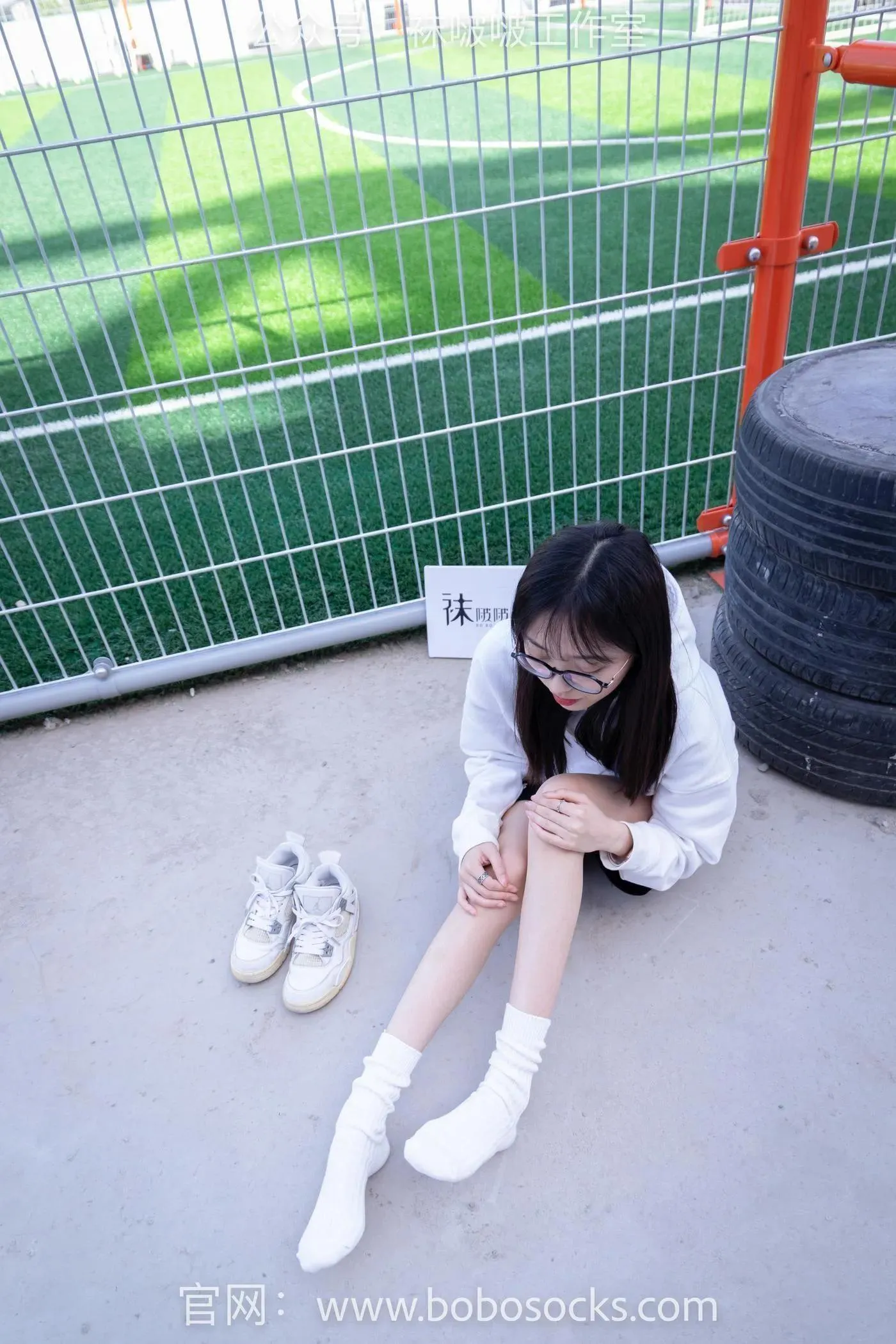 [BoBoSocks袜啵啵]NO.103 稚予-AJ篮球鞋、白棉袜、裸足 [134P]插图7